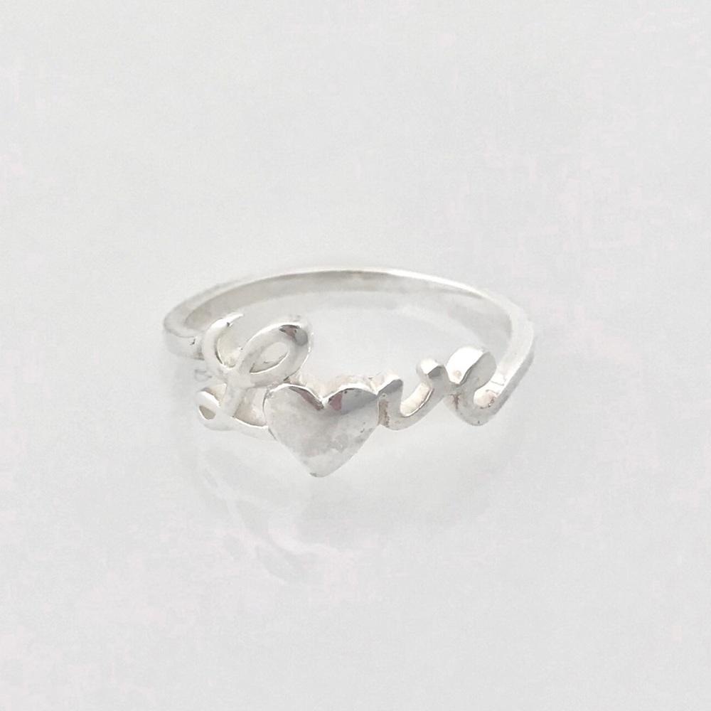 Sterling Silver Love Ring - Sizes 6 and 7
